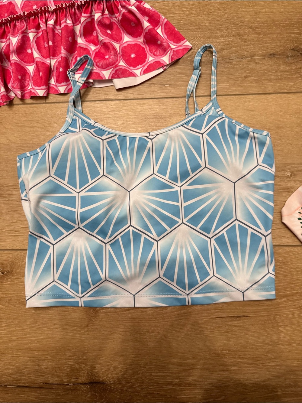 Kortni Jeane Blue & White Geometric Cami